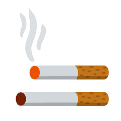 Cigarette. Smoking and a cigarette butt with smoke. Bad habit.