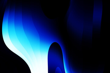 Fluid abstract background with colorful gradient. 2D illustration of modern movement.