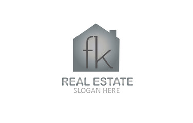 FK Letter Logo Real Estate Design