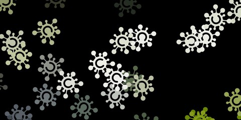 Dark gray vector backdrop with virus symbols.