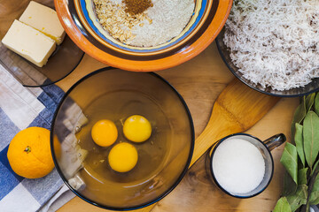 Photo recipe for delicious homemade oatmeal cookies with coconut in the oven