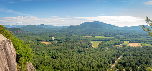 The forests of the White Mountains from a mountaintop