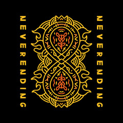 infinite symbol in abstract hipster style, vector illustration for poster, merchandise, and apparel.