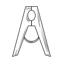 laundry wooden clothespin line style icon