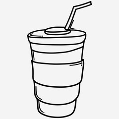 Paper cup doodle vector icon. Drawing sketch illustration hand drawn line eps10