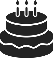 Birthday cake vector isolated illustration icon