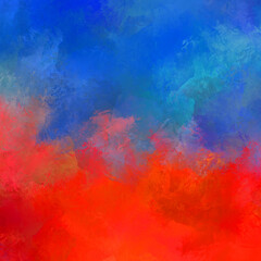 Painted composition with vibrant brush strokes. Textured colorful painting. Paint brushed wallpaper.