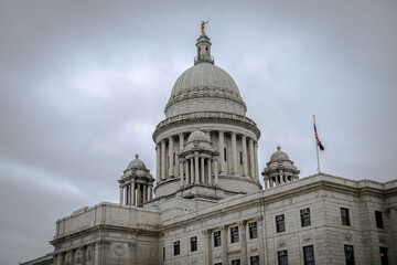 The dome of Rhode Island's State House in the capital city of Providence