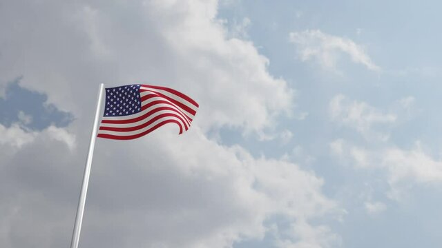 United States Flag with 3D Rendering. 4K