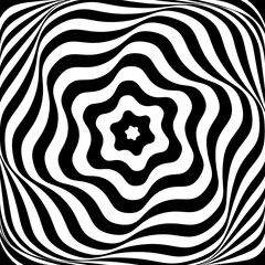 Illusion of swirl rotation movement. Abstract op art design.