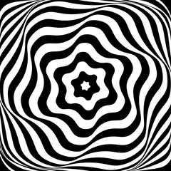 Illusion of swirl rotation movement. Abstract op art design.
