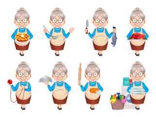 Grandma cartoon character. Happy Grandparents Day