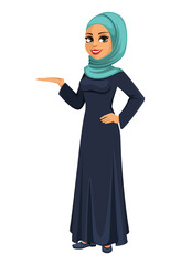 Beautiful Muslim businesswoman cartoon character - 391631879