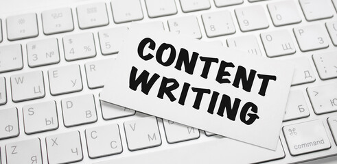 words content writing writing on notepad on keyboard