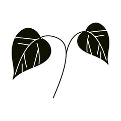 leaves silhouette icon style, branch leaves decoration