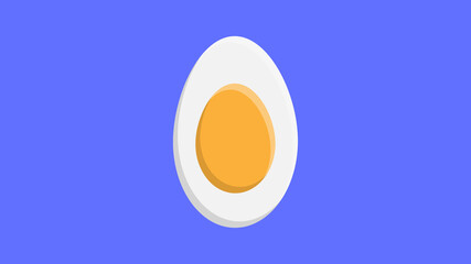 Boiled egg vector design illustration isolated on blue background