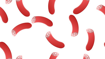Hand drawn seamless pattern on the theme of National Salami Day on September 7