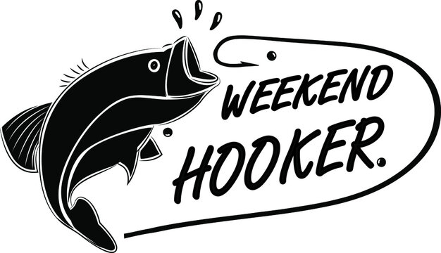 weekend hooker vector, fishing svg