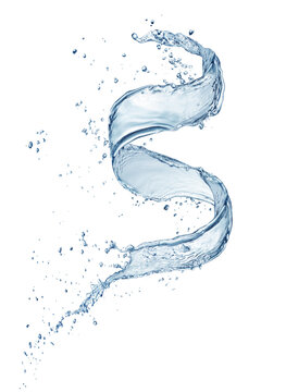 Spiral Water Splash Isolated On White Background