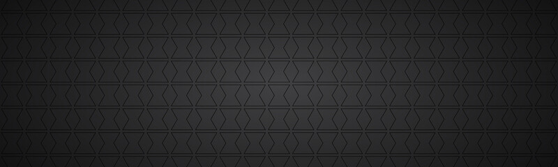 Black abstract header. Modern vector widescreen banner. Simple texture illustration