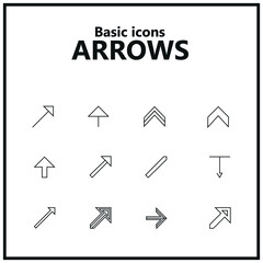 Arrows, editable vector icons pack of minimalist and geometric