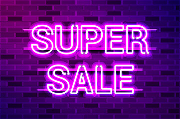 SUPER SALE glowing purple neon lamp sign