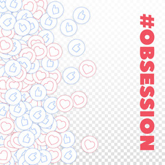 Social media icons. Social media obsession concept