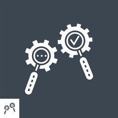 Search Process Related Vector Glyph Icon. Isolated on Black Background. Vector Illustration.