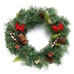 Fototapeta na wymiar Christmas wreath isolated on white background
