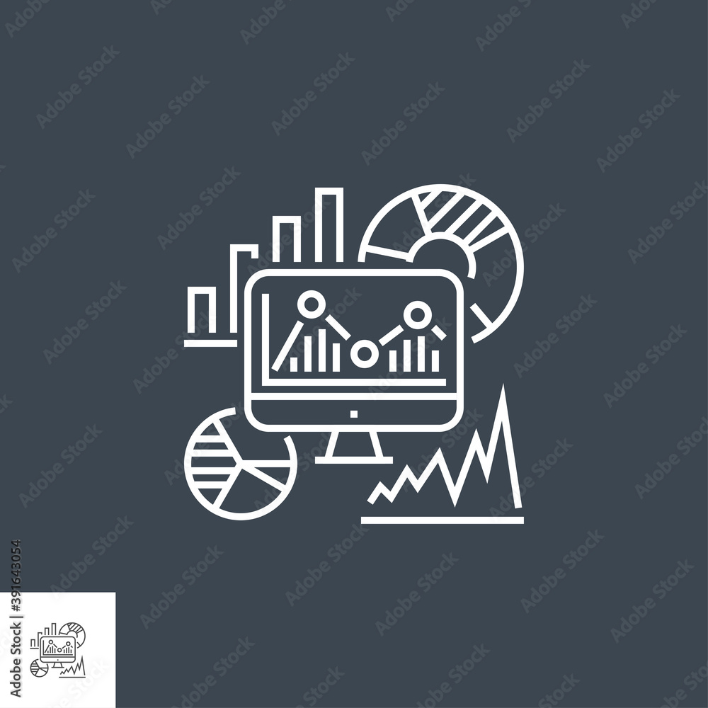 Wall mural seo audit related vector thin line icon. isolated on black background. editable stroke. vector illus