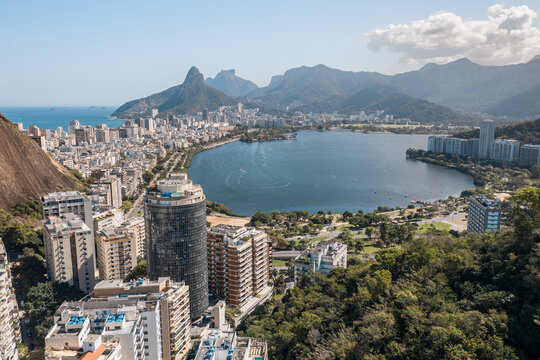 Aerial View Of Apartment Buildings In Lagoa, Copacabana, Rio De Janeiro, Brazil
