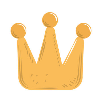 cute golden crown cartoon decoration icon