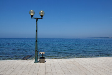 street lamp on the pier