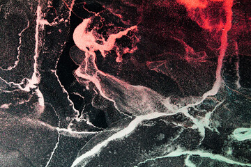 Ink, paint, abstract. Closeup of the painting. High quality details. Alcohol ink modern abstract painting, modern contemporary art. Luxury abstract fluid art painting background alcohol ink technique