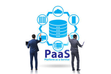 Platform as a service concept with businessman