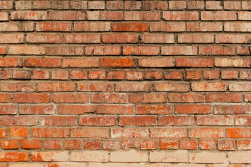 Vintage Shabby Red Brick Wall Background Texture