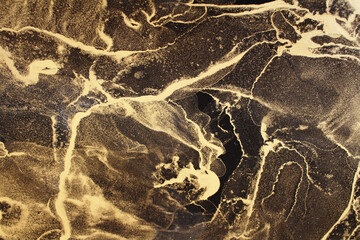 Ink, paint, abstract. Closeup of the painting. High quality details. Alcohol ink modern abstract painting, modern contemporary art. Luxury abstract fluid art painting background alcohol ink technique