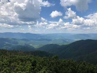 clouds over the mountains