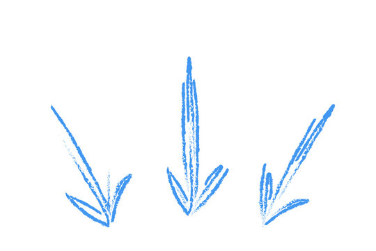 Drei blaue Pfeile mit Pfeilrichtung nach unten.