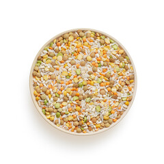 Isolated grains plate on white background for scene creator