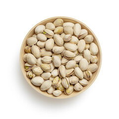 Clean isolated pistachios plate on white background for scene generator