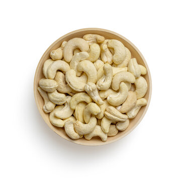 Isolated cashew plate on white background for scene creator