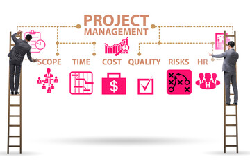 Concept of project management with businessman