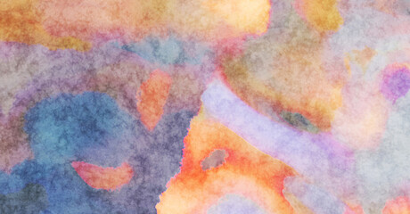 Watercolor painted background. Abstract Illustration wallpaper. Brush stroked painting. 2D Illustration.