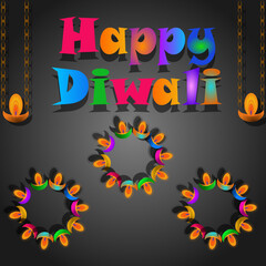Diwali greeting with a message Happy Diwali