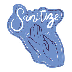 new normal, lettering sanitize hands, after coronavirus covid 19