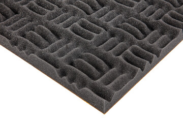 Acoustic foam or tiles for sound dampening. Music room. Soundproof room. Maze profile acoustic foam.