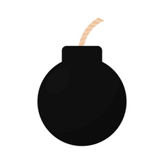 Isolated black bomb gun war icon- Vector