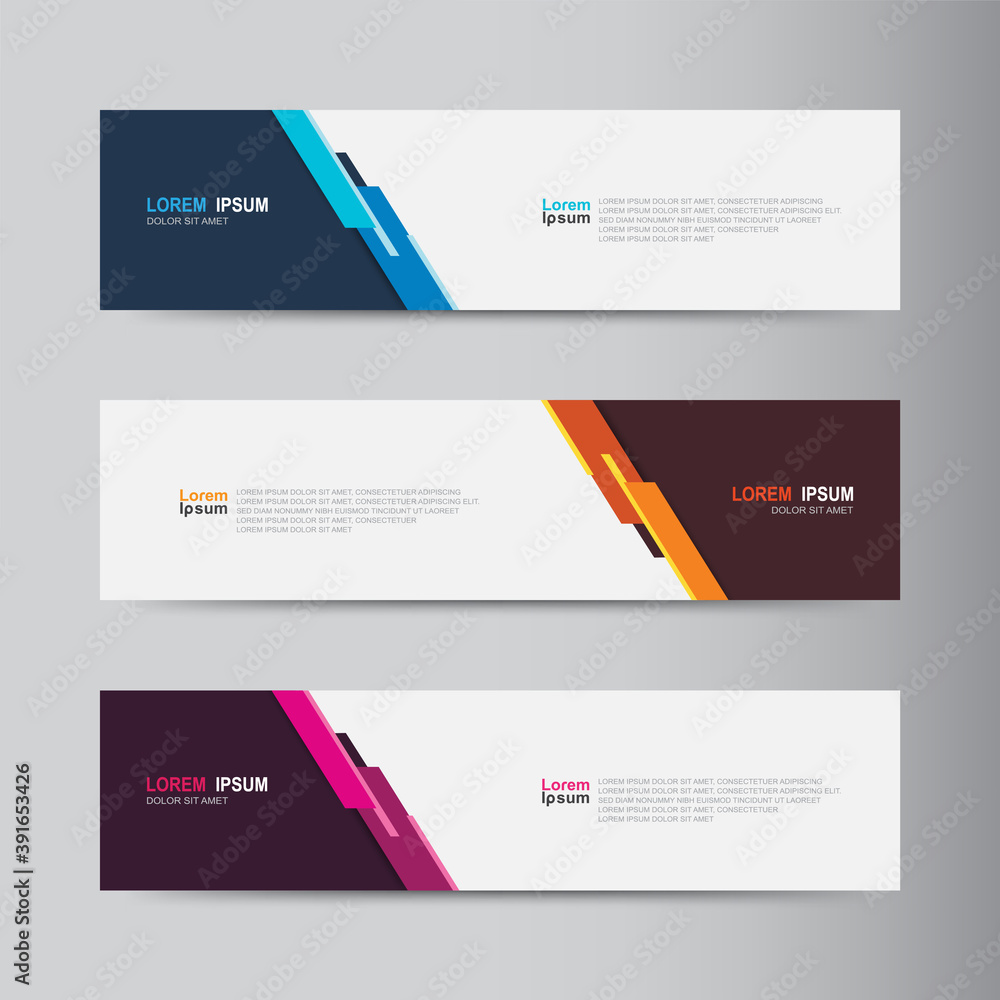 Poster vector abstract web banner design template. collection of web banner template. abstract geometric we