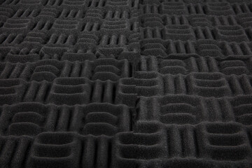 Acoustic foam or tiles for sound dampening. Music room. Soundproof room. Maze profile acoustic foam.